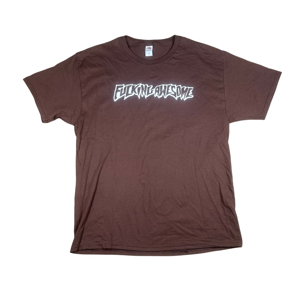 Fucking Awesome Men's Graphic Logo Tee Brown Large‎ FA World Entertainment Skate